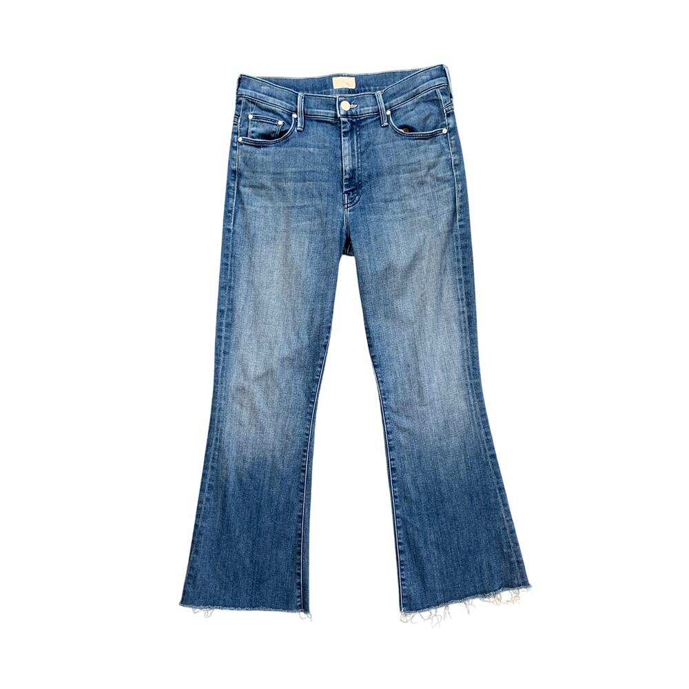 Mother Jeans Womens 28 Blue The Weekender Fray Cropped Mid Rise On Ocean Blvd